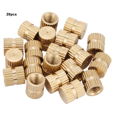 Écrou Moleté en Cuivre M5 à Embout Fermé 7mm, Pièce de Fixation à Encastrement pour Montage (1/5)