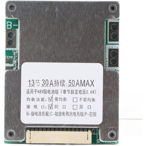Carte de Protection BMS 13S 30A pour Batterie Lithium-ion avec Fonction d'Équilibrage (1/5)