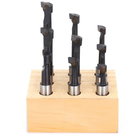Jeu de 9 fraises aléseuses F1 3/8" pour tour CNC, en acier rapide HSS (1/5)