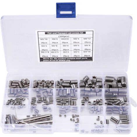 Kit de 300 vis à tête hexagonale creuse en inox 304, incluant 6 clés Allen, pour assemblage professionnel (1/5)