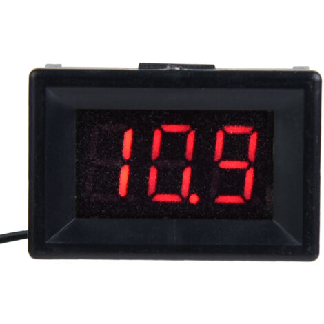 Voltmètre Numérique DC 2.4-30V Étanche à Affichage LED 0.36" Deux Fils Rouge