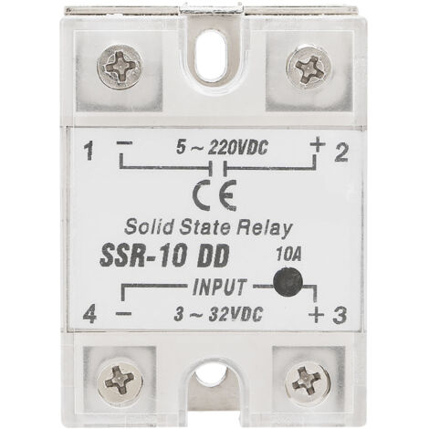 Relais statique SSR-10 DD 10A, commande 5-220VDC pour systèmes d'automatisation (1/5)