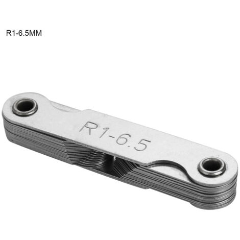 Jauge de congés en acier inoxydable pour rayons internes/externes (R1 à 6,5 mm) (1/5)