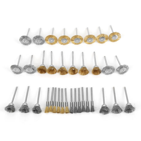 Ensemble de 36 Brosses en Laiton pour Polissage, Roues Abrasives pour Outils Rotatifs (1/5)
