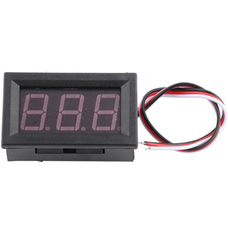 Voltmètre Numérique DC 0-100V 3 Fils 0.56" Rouge avec Indicateur LED et Protection Polaire