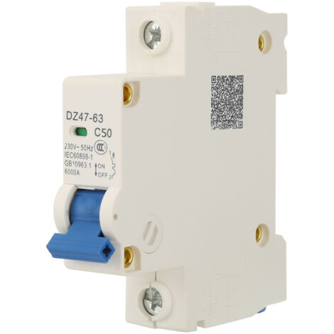 Disjoncteur 1P DZ47-63 50A 230V AC - Disjoncteur Miniature pour Circuit Électrique (1/5)