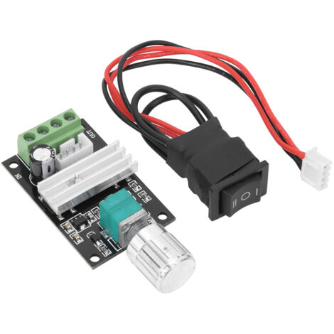 Régulateur de Vitesse PWM 6-28V 3A pour Moteur à Courant Continu Réversible avec Commutateur