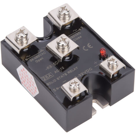 Relais statique monophasé 25A KB25DA, 1 contact NO et 1 NC, commande DC pour charge AC (1/5)
