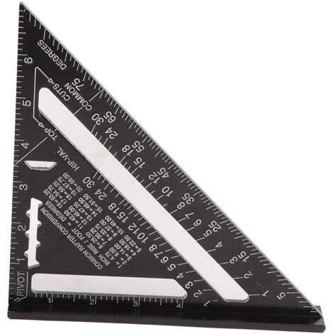 Équerre de menuiserie en aluminium avec rapporteur intégré 0-7 pouces, angle droit précis