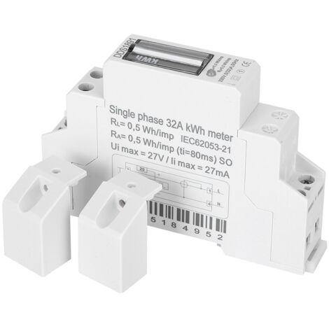 Compteur électrique monophasé DDS1891, précision élevée, affichage numérique LCD, 230V 50Hz, installation sur rail DIN (1/5)