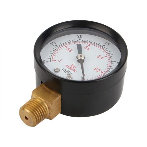Jauge de pression 2" pour systèmes à air comprimé, eau, huile ou gaz - Raccord inférieur 1/4" NPT