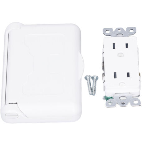 Prise extérieure étanche 15A 125V, boîtier robuste pour camping et jardin, sécurité maximale. (1/5)