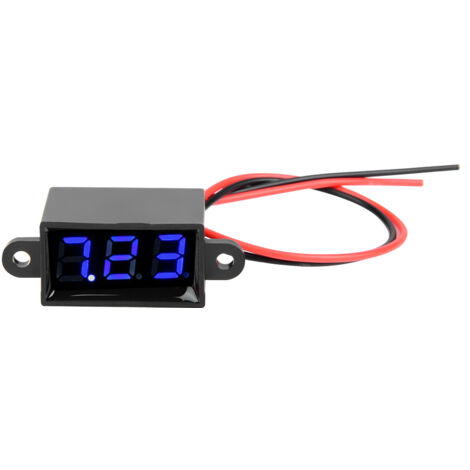 Voltmètre Numérique DC 3-30V 0.28 Pouces Étanche à Deux Fils avec Affichage LED Bleu