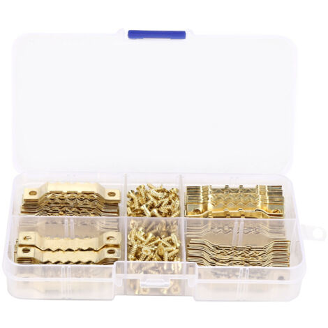 WJ-30021 100 Crochets Dentelés Double Face pour Tableaux et Photos avec Vis Incluses (1/5)