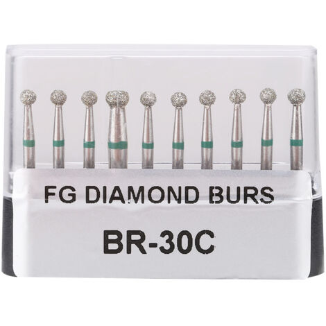 10 pièces Fraises Diamantées Dentaires, Manche en Acier Inoxydable 1.6mm pour Perceuse Dentaire et Laboratoire (1/5)