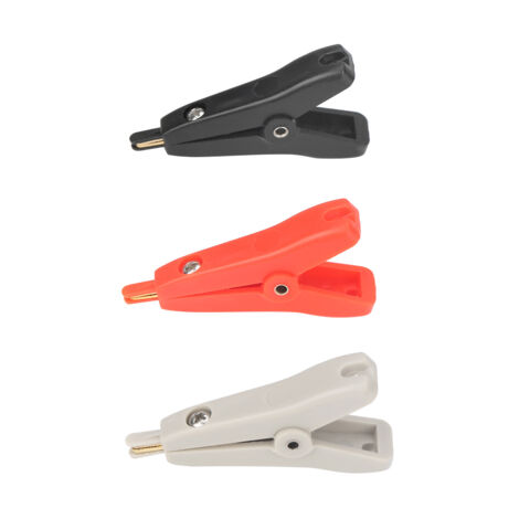 3 Pièces Pinces Crocodile Dorées Cuivrées pour Tests Électriques Kelvin LCR 10A (1/5)