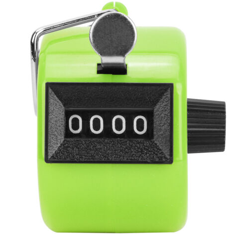 Compteur manuel BERM 4 chiffres avec crochet, remise à zéro instantanée - Compteur portable vert pour inventaire et décompte (1/5)