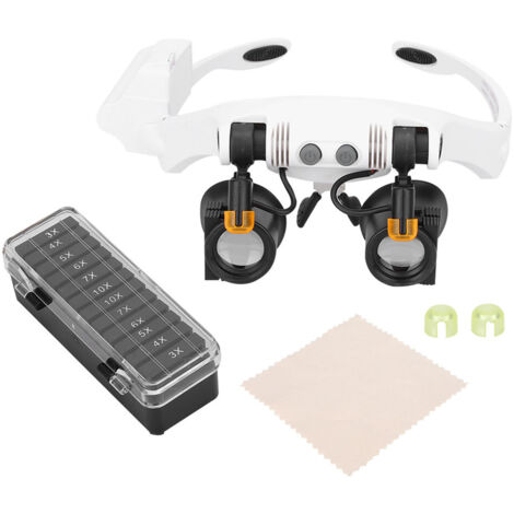 Lampe frontale rechargeable avec loupe amovible pour travaux minutieux et bricolage (1/5)
