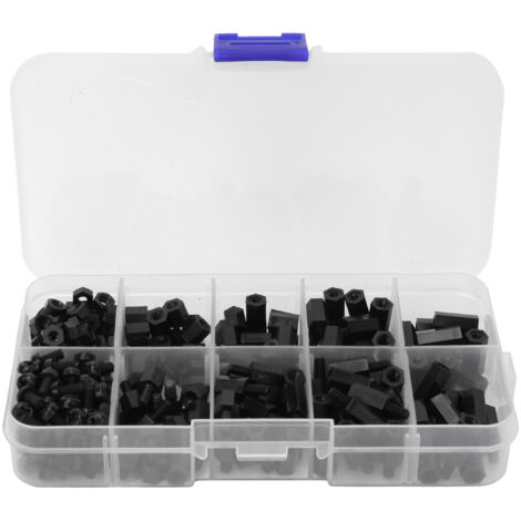 Vis à Colonnette Nylon Noir M3 pour Électronique et Montage, Lot de 300 Pièces (1/5)