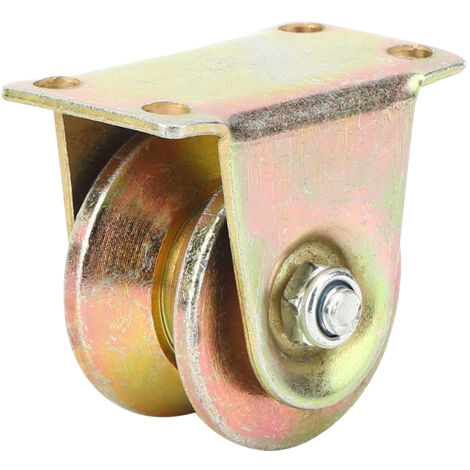 Galet de guidage robuste en acier 45 pour rails de porte coulissante, roue à gorge V industrielle durable (1/5)