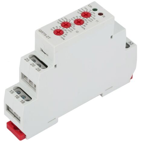 Relais Temporisé Double GRT8-2T pour Rail DIN, Temporisateur 230V avec Délai Réglable
