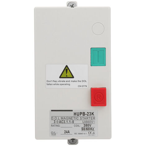 Démarreur magnétique manuel 380V, 17-24A, 50/60Hz, pour moteurs électriques, démarreur irréversible (1/5)