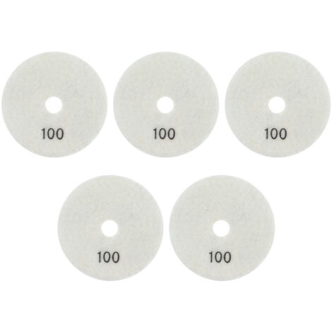 5 Disques Diamantés 4 Pouces pour Polissage Marbre, Granit, Céramique - Lot de 5 Pads Humides Doux Grain 100 (1/5)