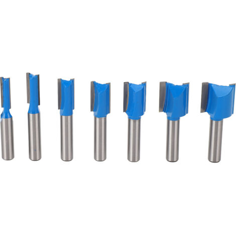 6 Fraises Droites Carbure Double Tranchant Tige 8mm, pour Usinage Bois Découpe Précise et Finition (1/5)