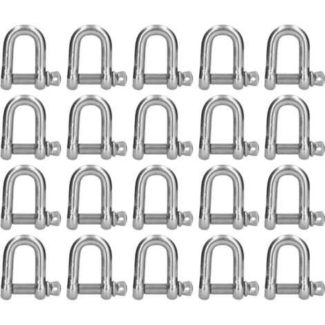 Ancre à Anneau D en Acier Inoxydable 304 avec Goupille Filetée pour Levage et Amarrage - Lot de 20 Pièces M4 - Accessoire Marine et Bricolage (1/5)