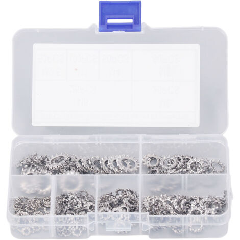 300 Pièces Rondelles Grower Dent Externe M2.5 à M8 Acier Inox 304 - Kit Antidérapant pour Assemblages Mécaniques (1/5)