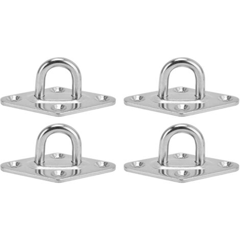 Plaque d'Œil en Acier Inoxydable 304 - Lot de 4 pour Fixation Murale ou Plafond - Idéal pour Hamac, Balançoire et Décoration Extérieure (1/5)