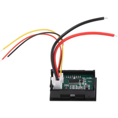 Voltmètre Ampèremètre Numérique DC 0-100V 10A, Double Affichage LED Rouge Bleu pour Mesure de Tension et Courant