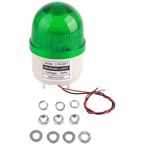 Lampe Stroboscopique LED 15W 220V AC, Signal d'Avertissement Vert pour Machine-Outils Industriels (1/5)