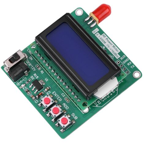 Compteur de puissance RF LCD numérique -75 à 16 dBm, 600 MHz avec fonction d'atténuation (1/5)