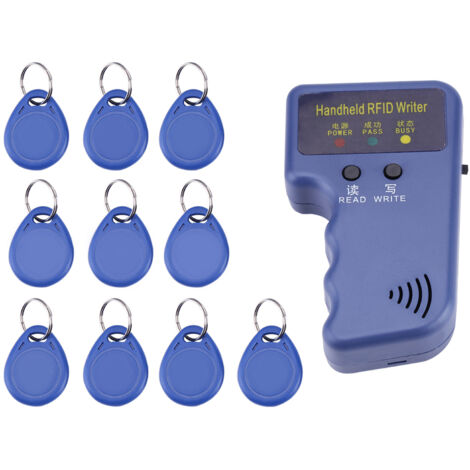 Lecteur RFID 125KHz portable, copieur et écriveur avec 10 étiquettes d'identification (1/5)