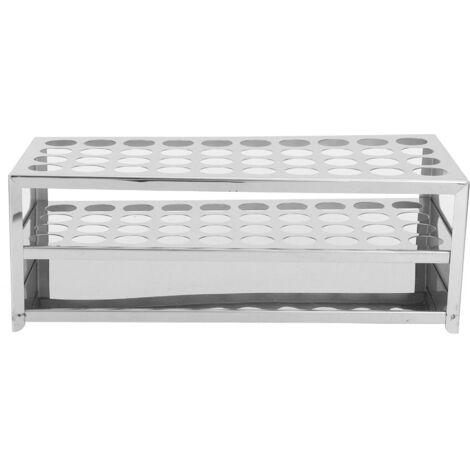 Support pour Tubes de Laboratoire en Acier Inoxydable - Rack 40 Emplacements (Diamètre 20.5mm) - Matériel de Labo Durable (1/5)