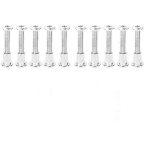 Kit de 10 écrous à douille hexagonale M6 x 35mm en acier nickelé 12mm (1/5)