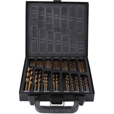 Ensemble de 99 Forets en Titane HSS pour Métal, Bois et Plastique avec Mallette de Rangement (1/5)