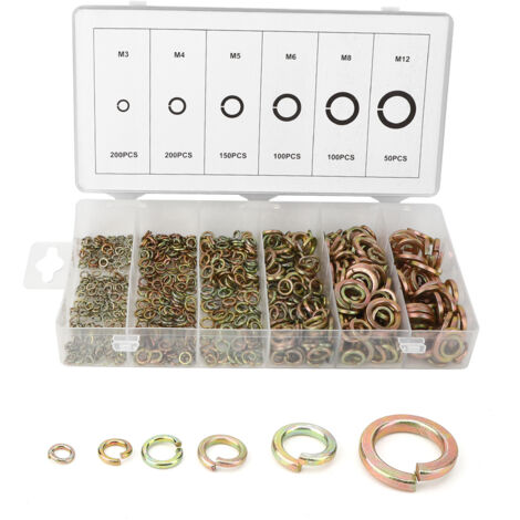 800 Pièces Rondelles Grower Ressort Acier Élastique Joint Boulonnerie Accessoires Quincaillerie avec Boîte de Rangement (1/5)