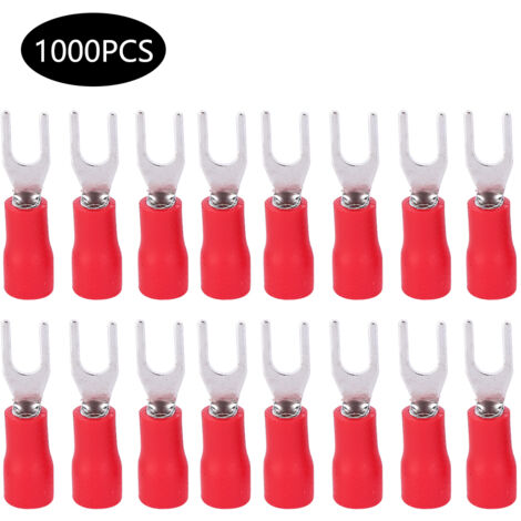 Kit de 1000 connecteurs à sertir U Type SV1.25-3 en laiton pour installation électrique (1/5)