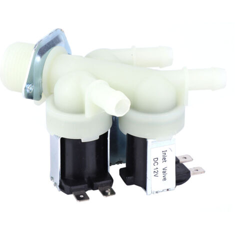 Électrovanne à 3 voies normalement fermée, plastique, 12V DC, raccord G3/4 pour électroménager