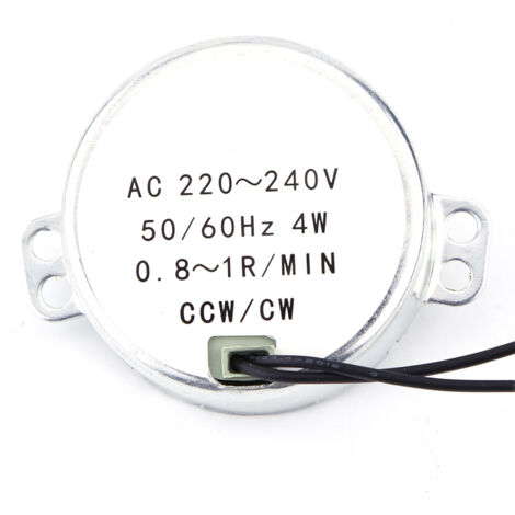 Moteur synchrone AC 4W 220-240V avec variateur de vitesse, rotation horaire/antihoraire (0,8-1 tr/min) pour équipements industriels (1/5)