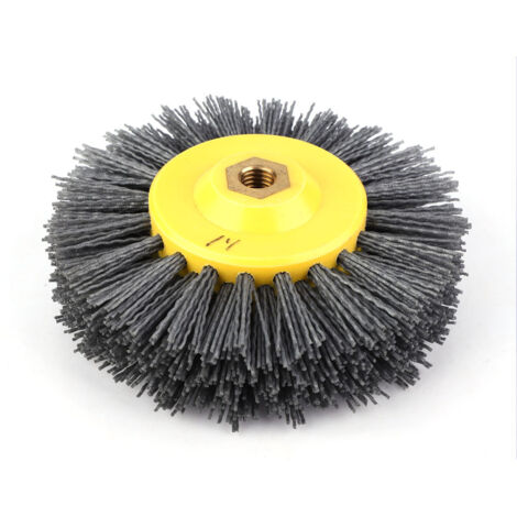 Brosse métallique 120 pour polir pierre ancienne et bois, roue à poils abrasifs (1/5)