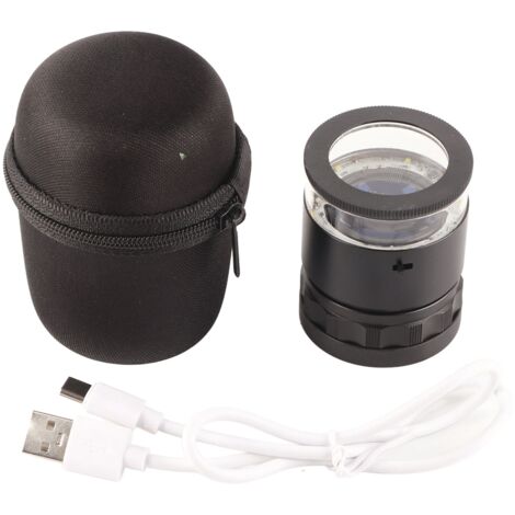 Loupe éclairante 10X avec LED rechargeable, loupe bijoutier 28mm pour examen de timbres et monnaies (1/5)