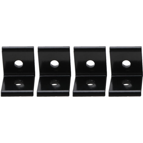 Connecteur d'Angle Noir 2020A pour Profilé Aluminium - 4 Pièces de Fixation