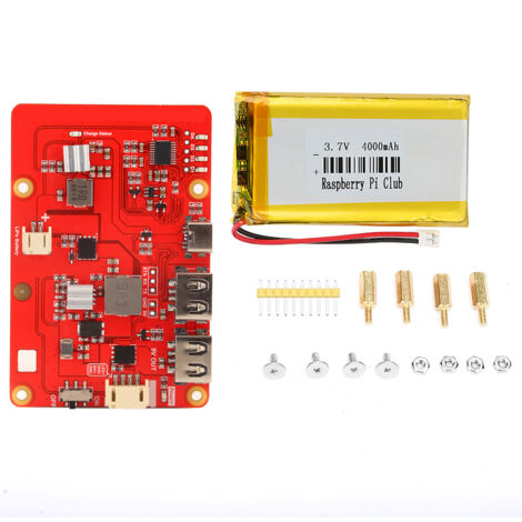 Carte d'extension pour Raspberry Pi avec batterie lithium-ion 4000mAh et fonction UPS (1/5)
