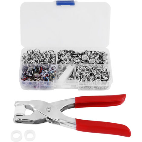 120 Boutons-Pression en Métal Multicolores avec Outil de Pose - Lot de 120 Pièces (1/5)