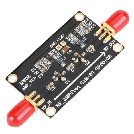 Amplificateur RF Large Bande 0.1M-2GHz, Gain 60dB, Deux Étages LNA, Haute Sensibilité (1/5)