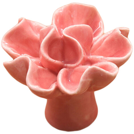 Poignée de tiroir en céramique rose, bouton de porte vintage pour meuble de chambre et armoire (1/2)