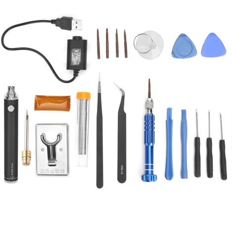 Fer à Souder USB Rechargeable, Stylo à Souder Électrique Portable sans Fil avec Chargeur, Outil Professionnel Noir (1/5)